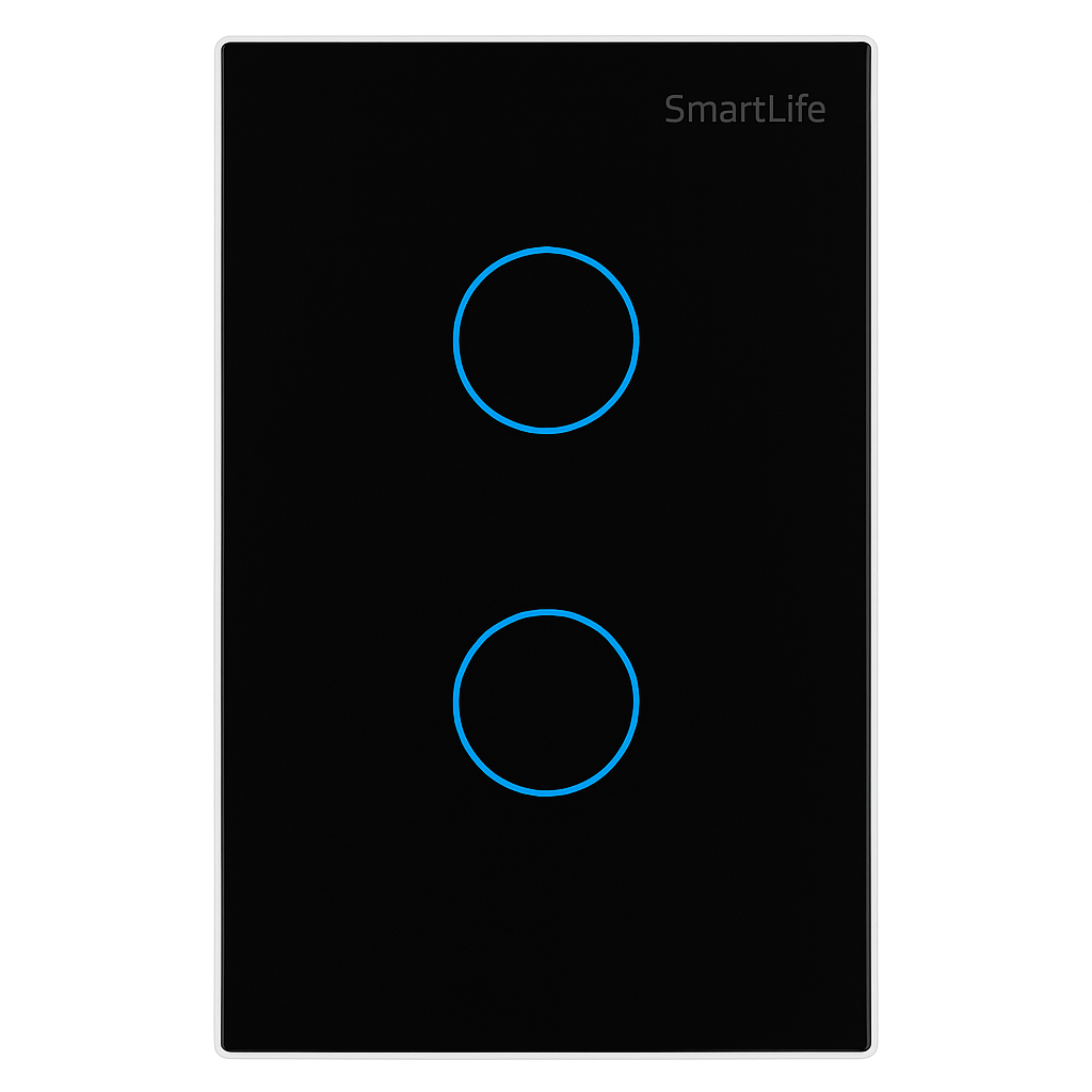 Interruptor Doble Inteligente Zigbee Negro