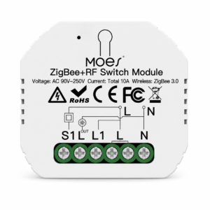 Módulo Interruptor Inteligente Zigbee + RF 433 MHz MOES de 1 Canal
